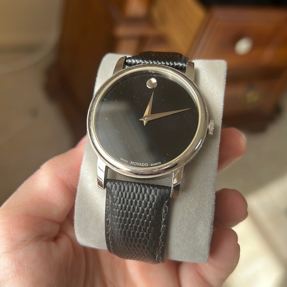 Authentic movado, custom leather band